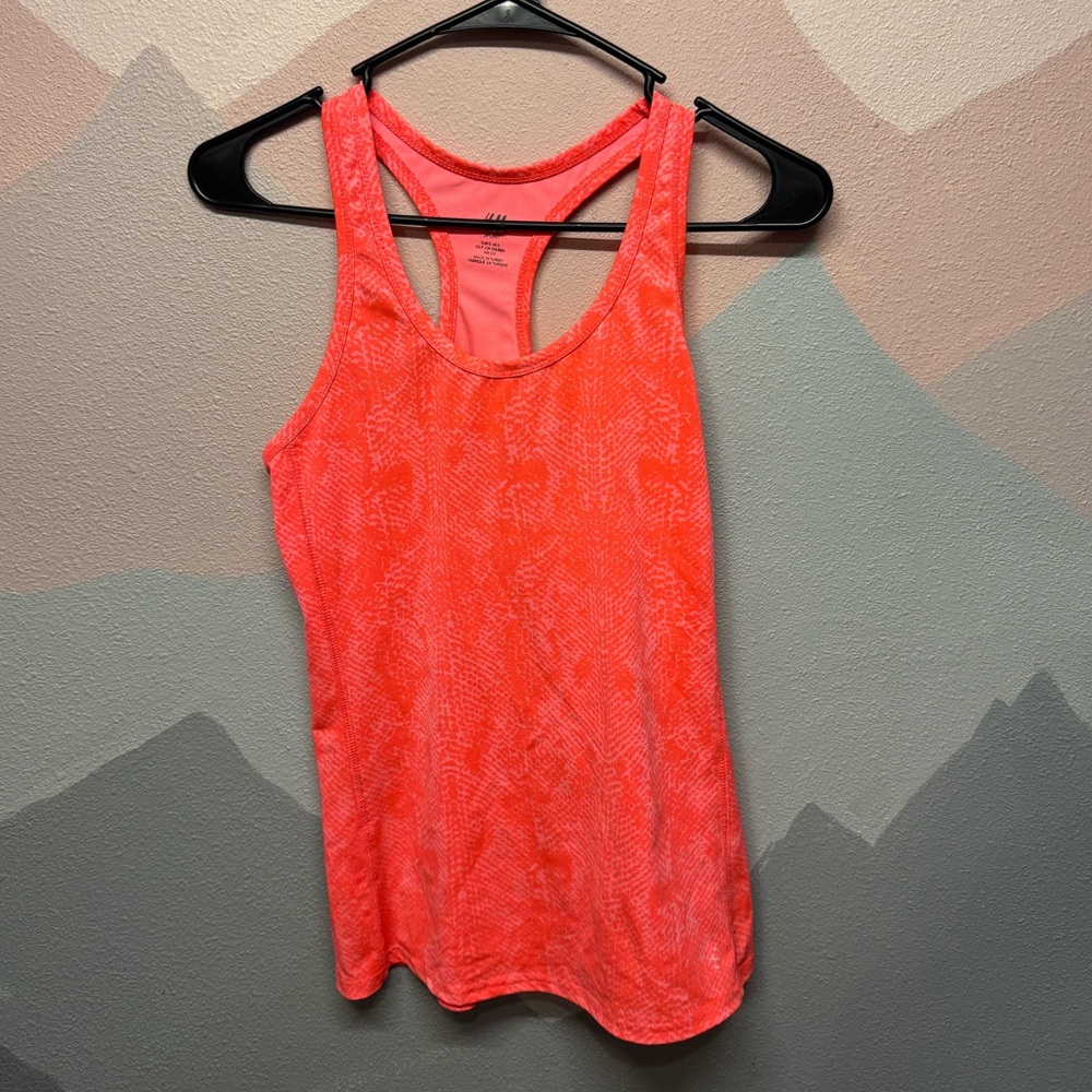 H&M Orange Sleeveless Tank Top Athletic Style